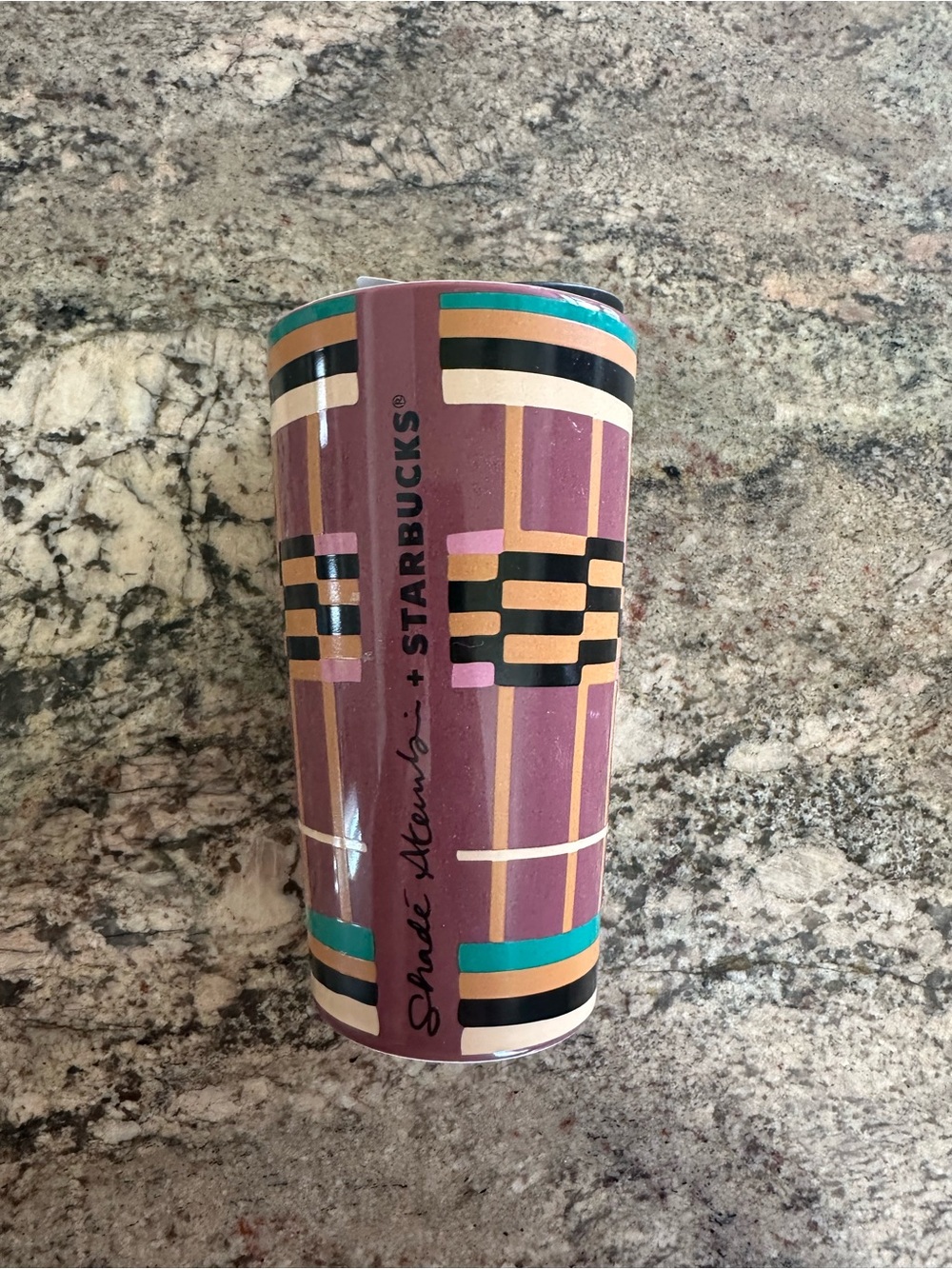 NEW Starbucks x Shade Akanbi CERAMIC Cup 12oz Bold Geometric Artist Design